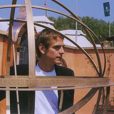 Jeremy Irons and an armillary sphere