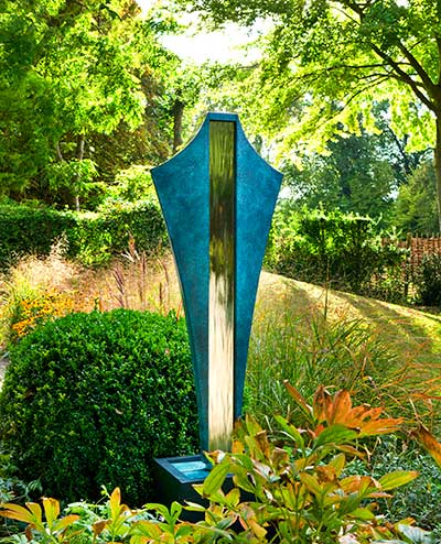 Unusual Water Feature: a Bronze Water Feature with Art Deco Styling