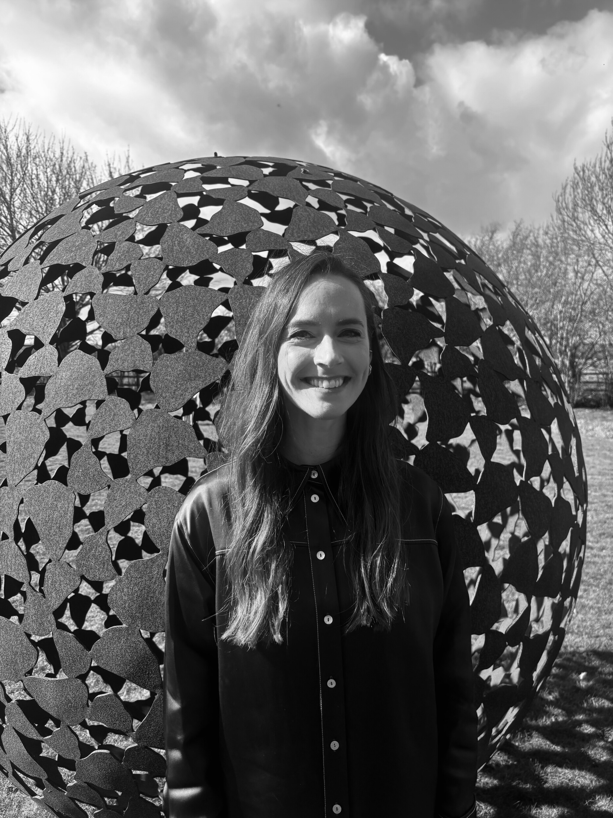 Black and white portrait photo of team