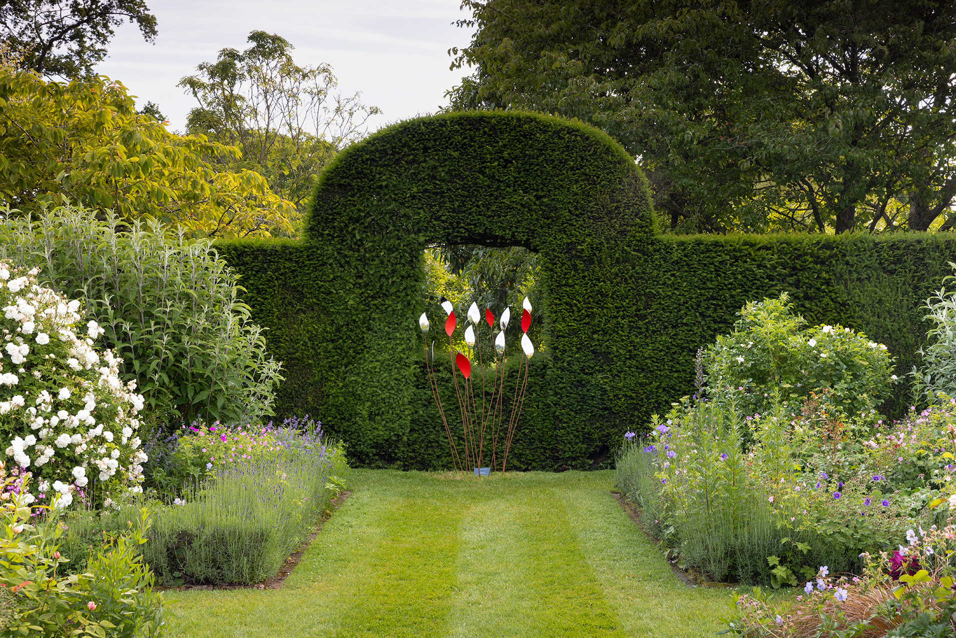 quiver as centrepiece in classic english garden