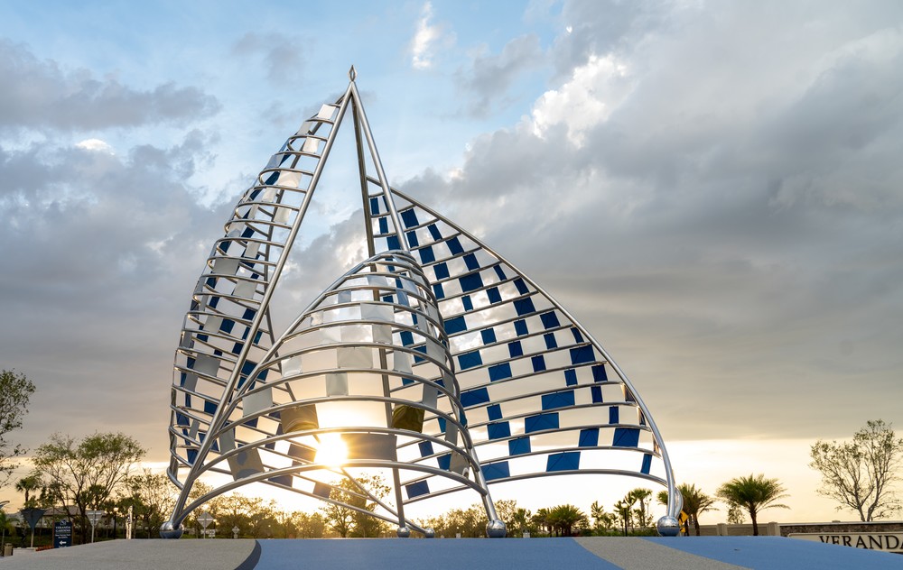 Spinnakers public sculpture at Port St. Lucie